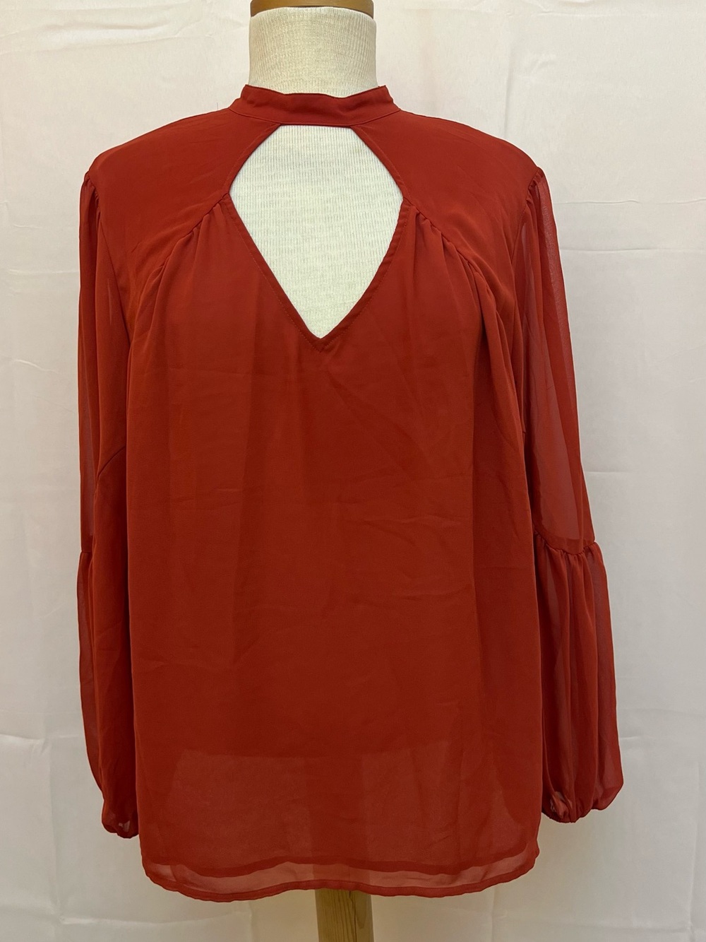 Express Rust Red blouse Long-Sleeve